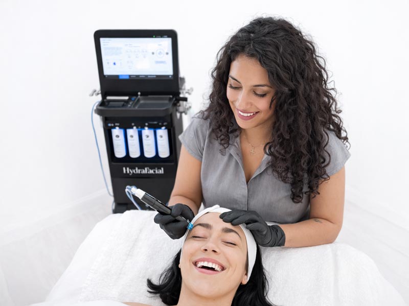 woman getting hydrafacial treatment